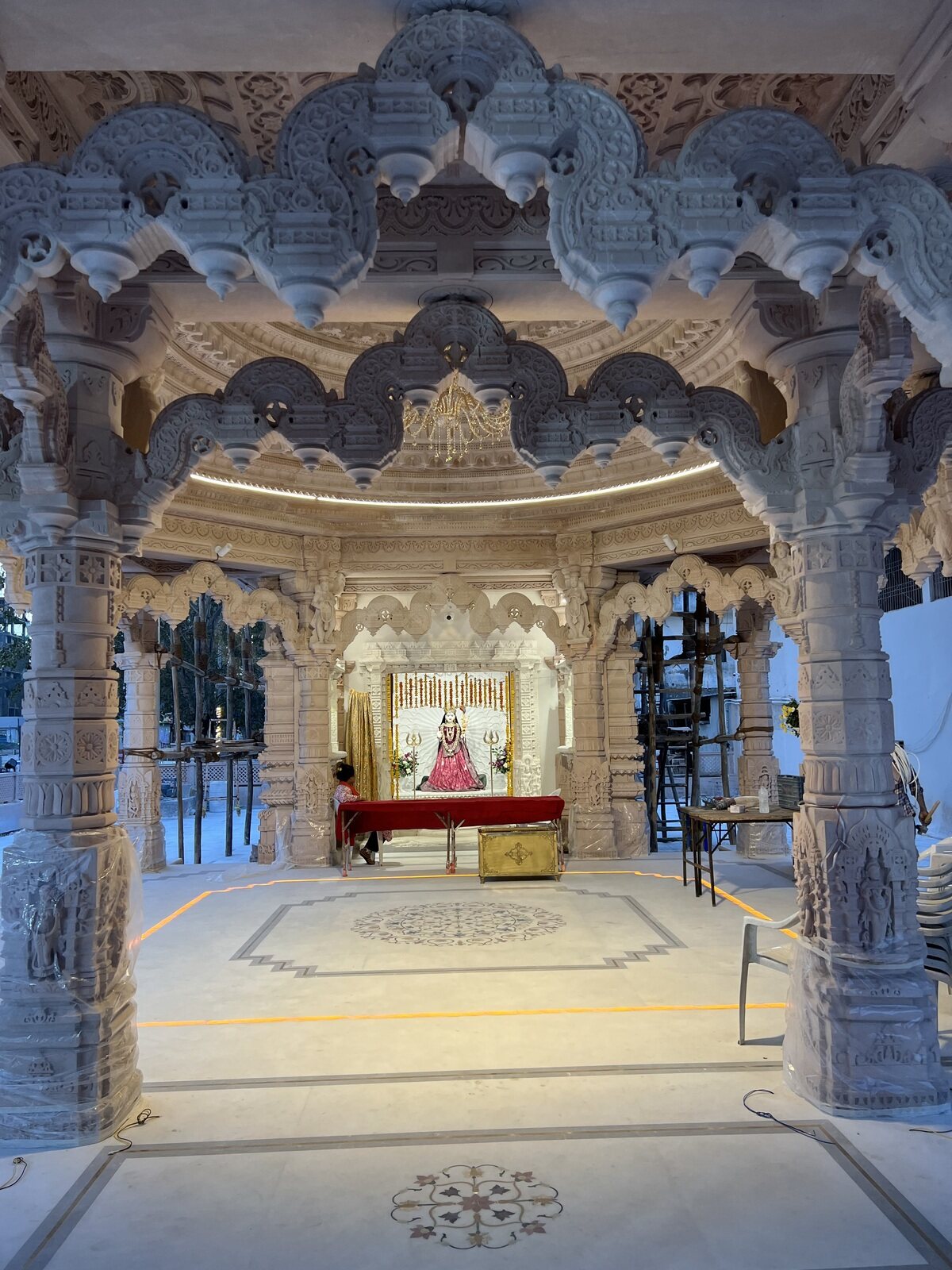 Carved marble interior and sanctum