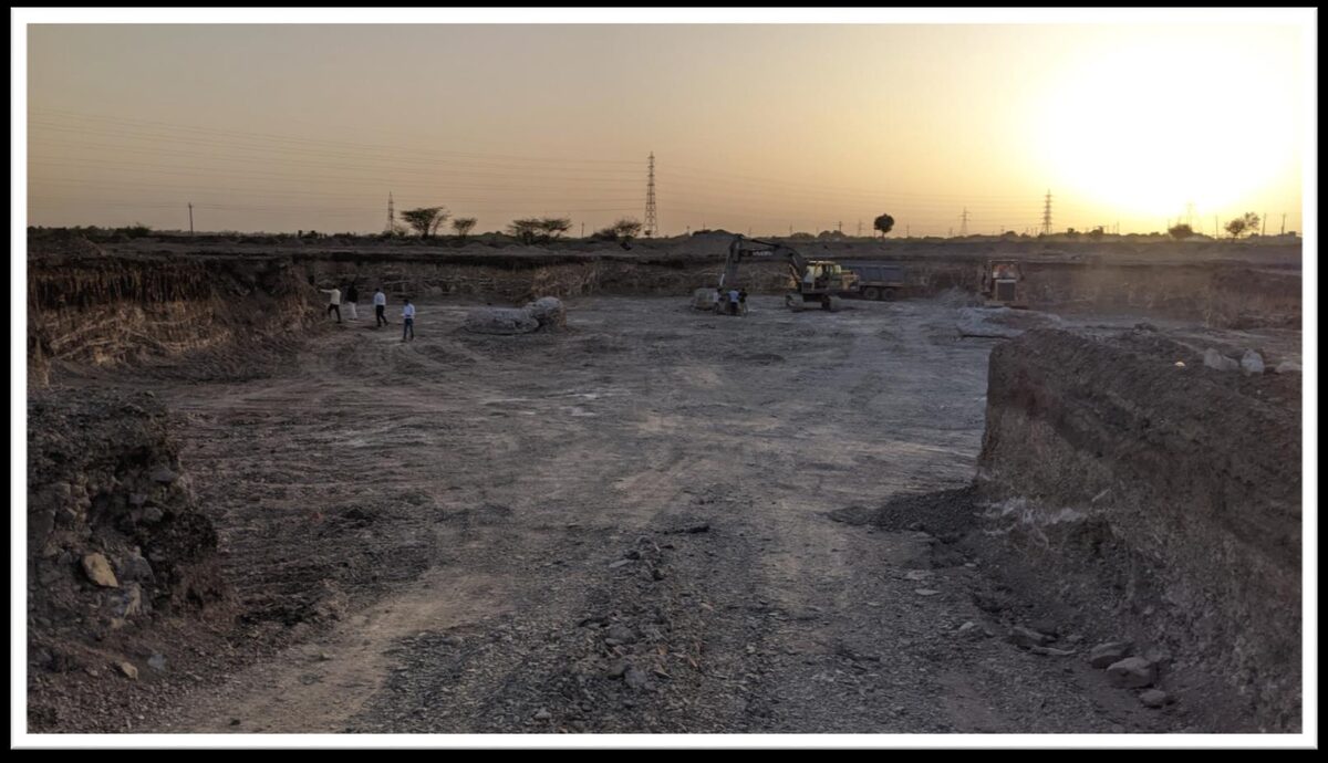 Temple site excavation and foundation work